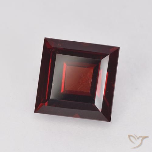 9,17 ctw natürlicher Tiefes Blutrot Pyrop-Granat, Quadrat, VVS-VS