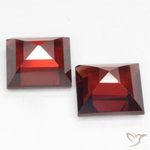 4.04 ct natürliche Johannisbeere Rot Pyrop-Granat-Edelsteine, Quadrat, VVS-VS
