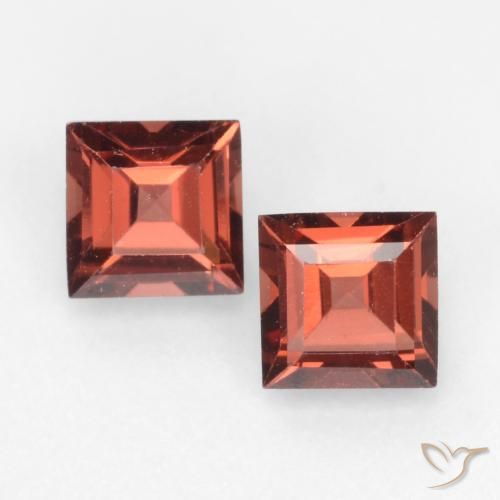 0.89ctw Natürlicher Tiefes Ziegelrot Pyrop-Granat, Quadrat, VVS-VS