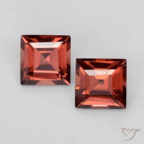 0.88ctw Natürlicher Mittel-Dunkelrot Pyrop-Granat, Quadrat, VVS-VS