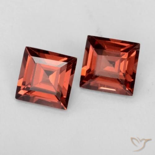 0.88 ct natürliche Mittel-Dunkelrot Pyrop-Granat-Edelsteine, Quadrat, VVS-VS