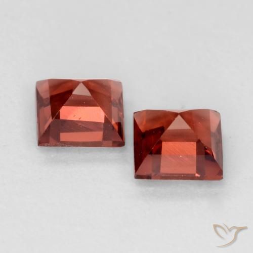 0.88 ct natürliche Mittel-Dunkelrot Pyrop-Granat-Edelsteine, Quadrat, VVS-VS
