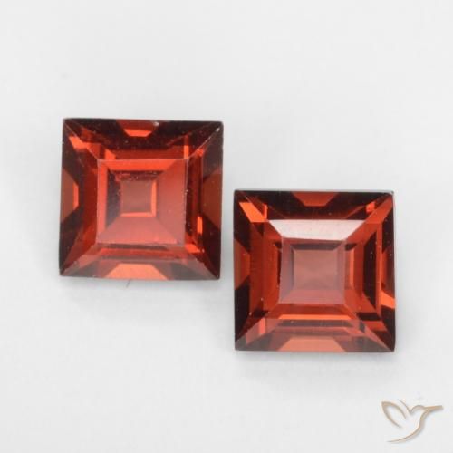 1.00ctw Natürlicher Mittelrot Pyrop-Granat, Quadrat, VVS-VS