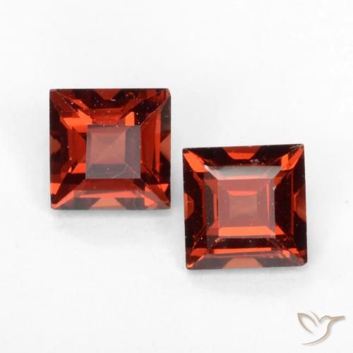 0.91ctw Natürlicher tiefrot Pyrop-Granat, Quadrat, VVS-VS
