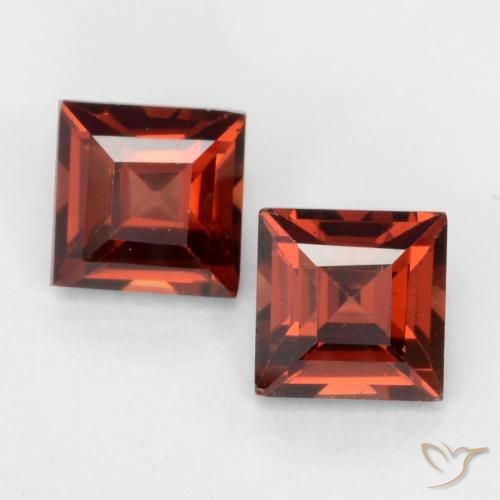 0.97ctw Natürlicher Mittelrot Pyrop-Granat, Quadrat, VVS-VS