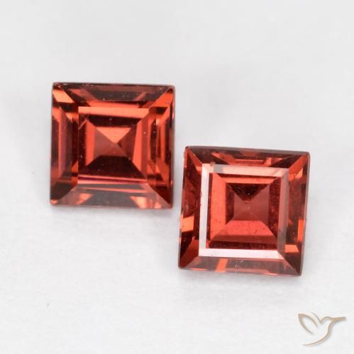 1.09ctw Natürlicher Mittelrot Pyrop-Granat, Quadrat, VS