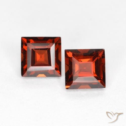 0.91ctw Natürlicher Hellrot Pyrop-Granat, Quadrat, VS