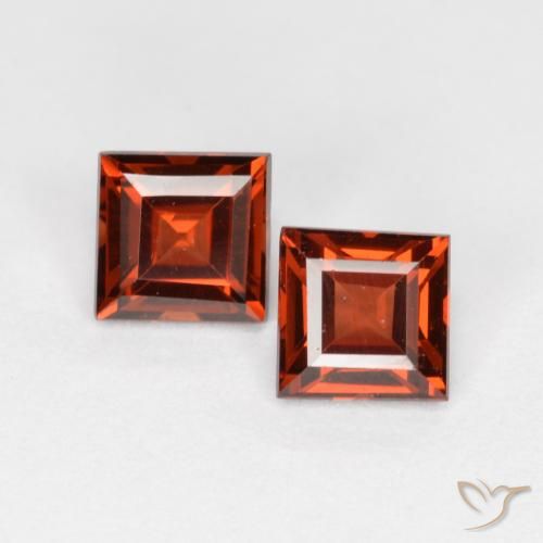 0.91ctw Natürlicher Johannisbeere Rot Pyrop-Granat, Quadrat, VS