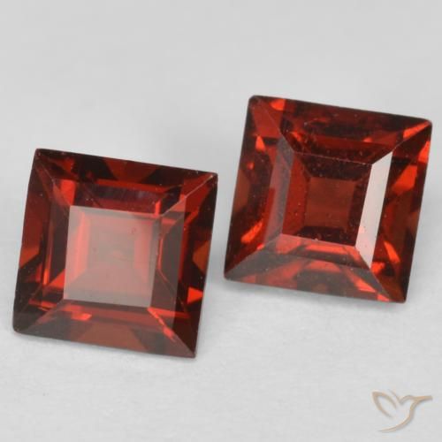 1.00 ct natürliche Mittelrot Pyrop-Granat-Edelsteine, Quadrat, VS