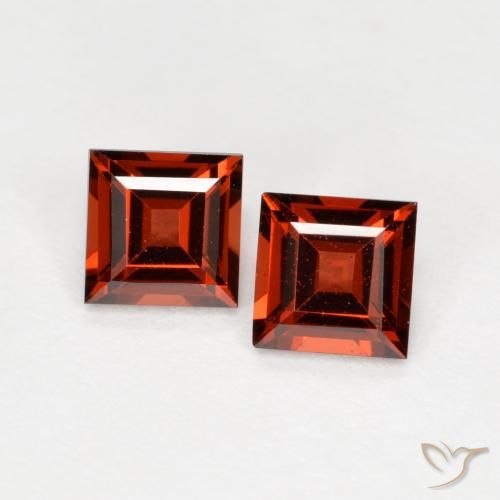 0.88ctw Natürlicher Johannisbeere Rot Pyrop-Granat, Quadrat, VS