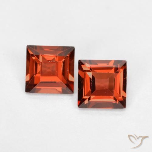 0.91ctw Natürlicher Johannisbeere Rot Pyrop-Granat, Quadrat, VS