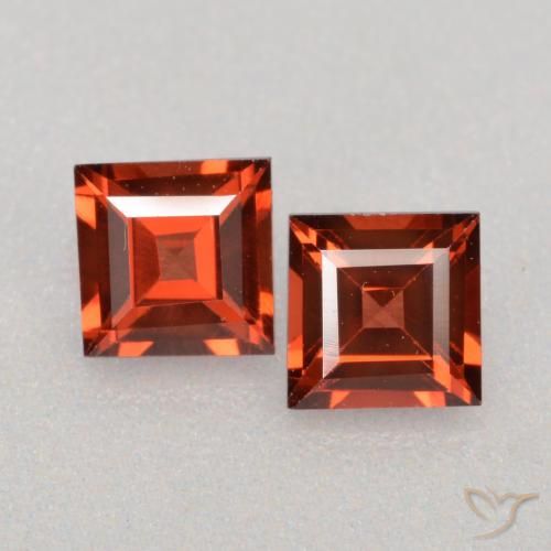 0.84ctw Natürlicher Hellrot Pyrop-Granat, Quadrat, VS