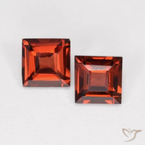 0.87ctw Natürlicher Johannisbeere Rot Pyrop-Granat, Quadrat, VS