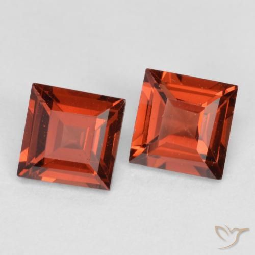 0.87ctw Natürlicher Hellrot Pyrop-Granat, Quadrat, VS