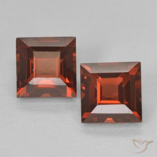 1.06ctw Natürlicher Hellrot Pyrop-Granat, Quadrat, VS