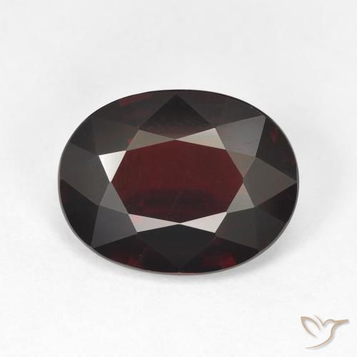 6.48ct Natürlicher Schwärzlich Rot Pyrop-Granat, Oval, VVS-VS, Photo A