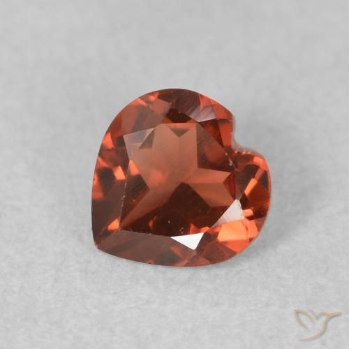 0.57ct Natürlicher Mittelrot Pyrop-Granat, Herz, VVS-VS