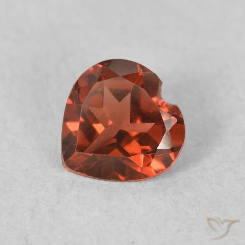 0.54ct Natürlicher Hellrot Pyrop-Granat, Herz, VVS-VS
