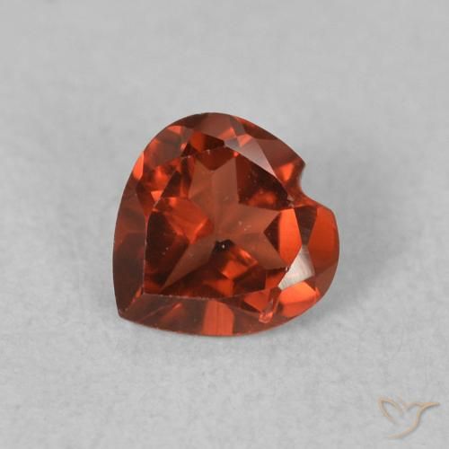 0.51ct Natürlicher Hellrot Pyrop-Granat, Herz, VVS-VS