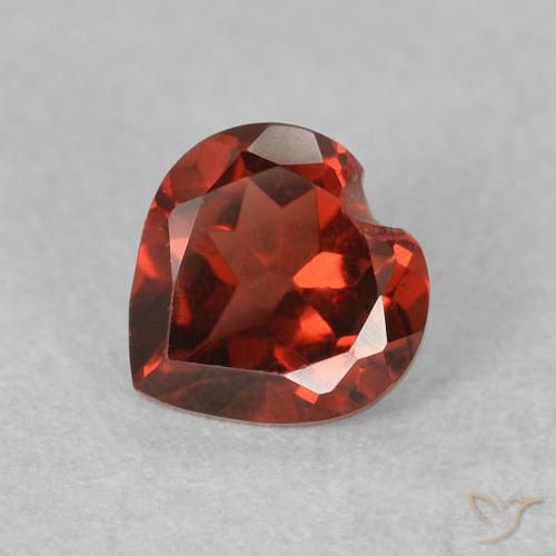 0.64ct Natürlicher Hellrot Pyrop-Granat, Herz, VVS-VS