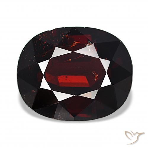 12.59ct Schwärzlich Rot Pyrop-Granat, Oval, SI-I1