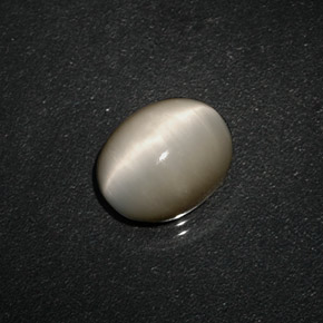 3,06 ctw natürlicher cream Quartz Cat's Eye, Oval Schliff, Lichtundurchlässig