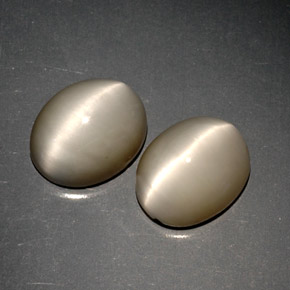  ct natürliche grauer Quartz Cat's Eye-Edelsteine, Oval Schliff, Lichtundurchlässig