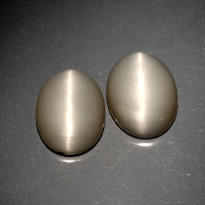  ct natürliche grauer Quartz Cat's Eye-Edelsteine, Oval Schliff, Lichtundurchlässig