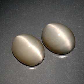  ct natürliche grauer Quartz Cat's Eye-Edelsteine, Oval Schliff, Lichtundurchlässig