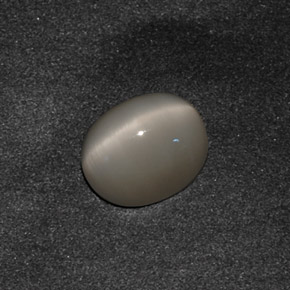3,42 ctw natürlicher grauer Quartz Cat's Eye, Oval Schliff, Lichtundurchlässig