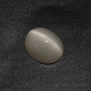 3,42 ctw natürlicher grauer Quartz Cat's Eye, Oval Schliff, Lichtundurchlässig