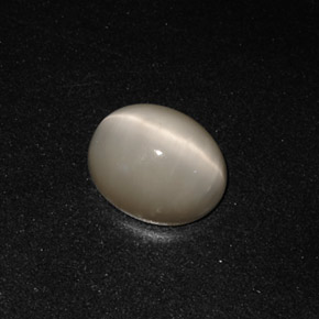 3,19 ctw natürlicher grauer Quartz Cat's Eye, Oval Schliff, Lichtundurchlässig