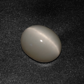 3,07 ctw natürlicher grauer Quartz Cat's Eye, Oval Schliff, Lichtundurchlässig