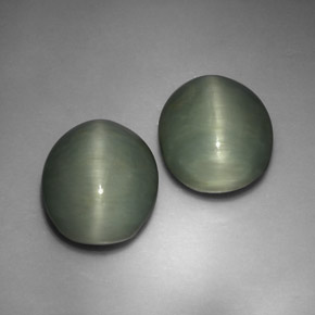  ct natürliche Grün Quarz-Katzenauge-Edelsteine, Oval Schliff, Lichtundurchlässig