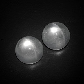  ct natürliche weißer Quartz Cat's Eye-Edelsteine, Rundschliff, Transparent