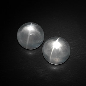  ct natürliche weißer Quartz Cat's Eye-Edelsteine, Rundschliff, Transparent