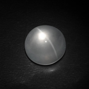 10,71 ctw natürlicher weißer Quartz Cat's Eye, Rundschliff, Transparent