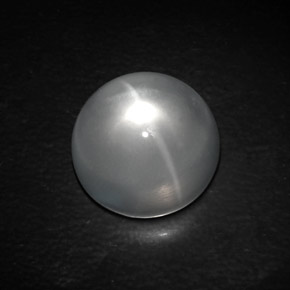 10,84 ctw natürlicher weißer Quartz Cat's Eye, Rundschliff, Transparent