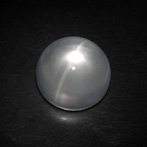 10,84 ctw natürlicher weißer Quartz Cat's Eye, Rundschliff, Transparent