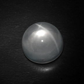 10,40 ctw natürlicher weißer Quartz Cat's Eye, Rundschliff, Transparent