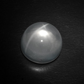 10,40 ctw natürlicher weißer Quartz Cat's Eye, Rundschliff, Transparent