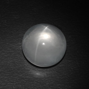 10,22 ctw natürlicher weißer Quartz Cat's Eye, Rundschliff, Transparent