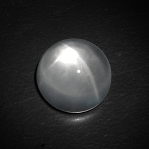 10,00 ctw natürlicher weißer Quartz Cat's Eye, Rundschliff, Transparent
