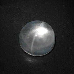 9,89 ctw natürlicher weißer Quartz Cat's Eye, Rundschliff, Transparent