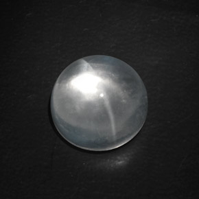 9,89 ctw natürlicher weißer Quartz Cat's Eye, Rundschliff, Transparent