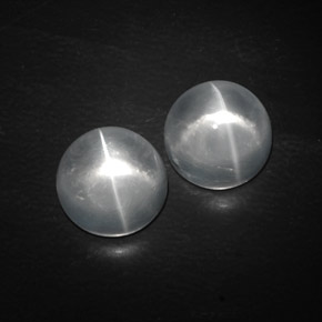  ct natürliche weißer Quartz Cat's Eye-Edelsteine, Rundschliff, Transparent