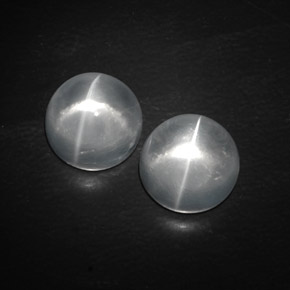  ct natürliche weißer Quartz Cat's Eye-Edelsteine, Rundschliff, Transparent