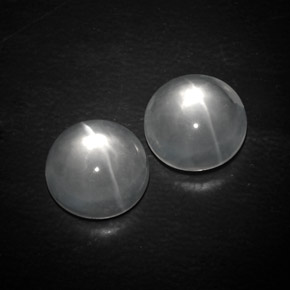 8.74 ct natürliche Klares Weiß Quarz-Katzenauge-Edelsteine, Rund Schliff, Transparent