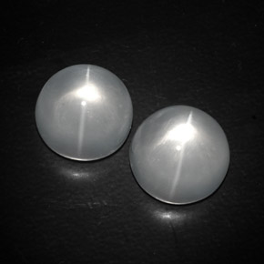13,03 ct natürliche weißer Quartz Cat's Eye-Edelsteine, Rundschliff, Transparent