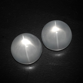 13,03 ct natürliche weißer Quartz Cat's Eye-Edelsteine, Rundschliff, Transparent